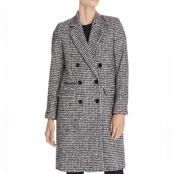 The Kooples - Mark Graphic Houndstooth wool coat - Picture 4 of 14